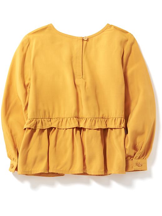 View large product image 2 of 2. Ruffle-Trim Swing Blouse for Toddler Girls