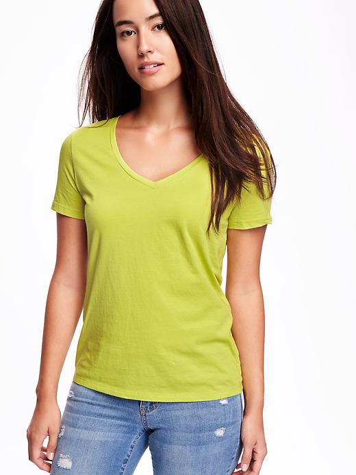 Image number 4 showing, Relaxed V-neck Tee for Women