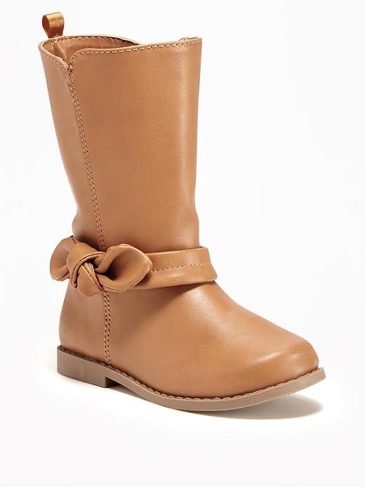 View large product image 1 of 5. Faux-Leather Boots For Toddler Girls