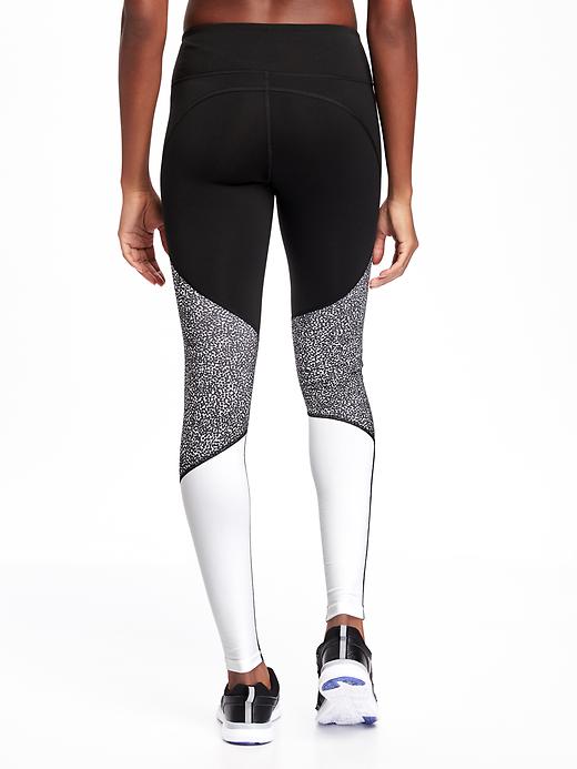 View large product image 2 of 2. Mid-Rise Color-Block Compression Leggings for Women