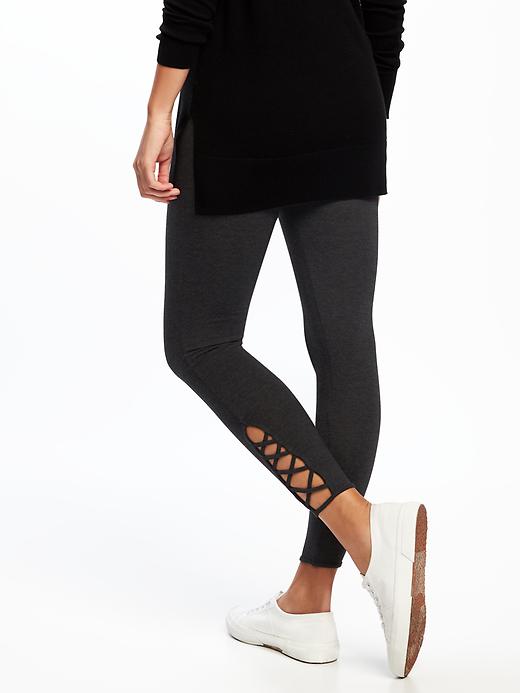 View large product image 2 of 2. Jersey Cut-Out Ankle Leggings for Women