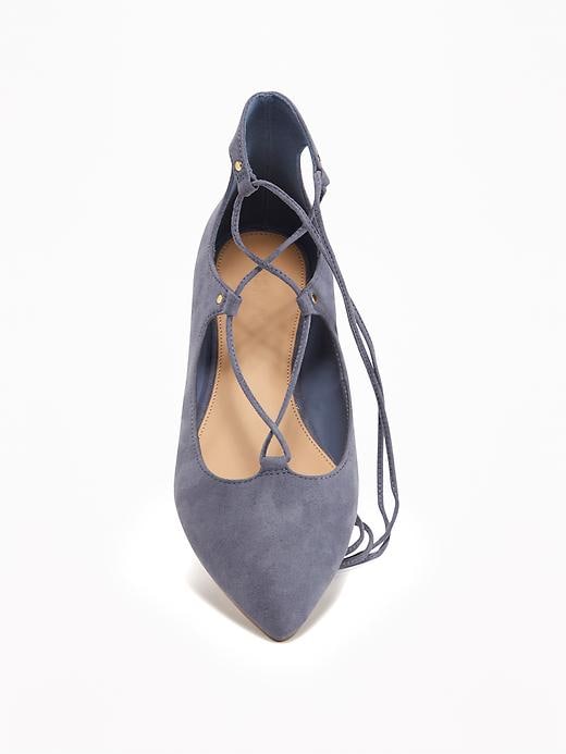Image number 2 showing, Sueded Ghillie Lace-Up Flats for Women