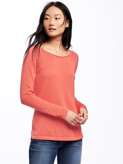 Image number 1 showing, Classic Crew-Neck Pullover for Women