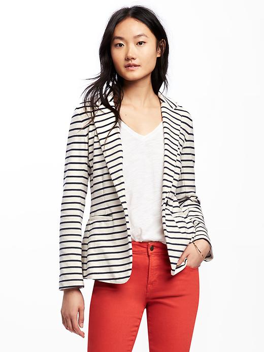 Image number 1 showing, Single-Button Jersey-Knit Blazer for Women