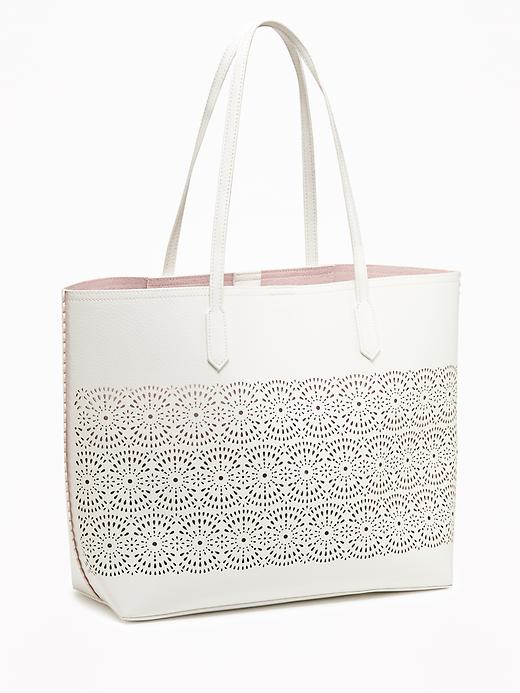 View large product image 1 of 2. Laser-Cut Tote for Women