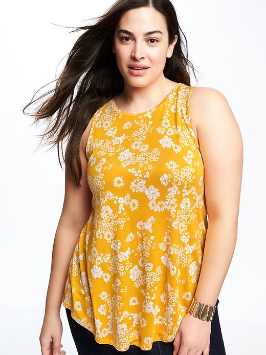 Image number 4 showing, Patterned High-Neck Plus-Size Swing Tank