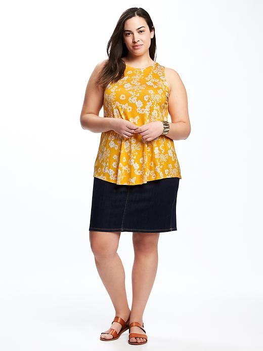 Image number 3 showing, Patterned High-Neck Plus-Size Swing Tank