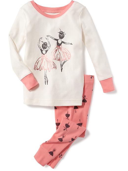 View large product image 1 of 1. 2-Piece Ballerina Graphic Sleep Set For Toddler