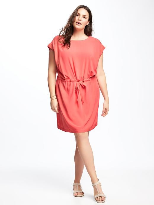 View large product image 1 of 1. Plus-Size Tie-Waist Dress