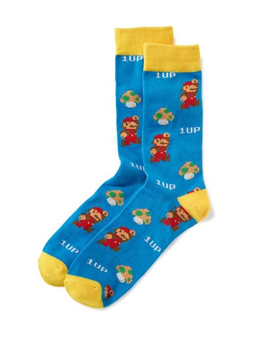 View large product image 1 of 1. Licensed Pop-Culture Gender-Neutral Super Mario Bros.&#153 Socks for Adults