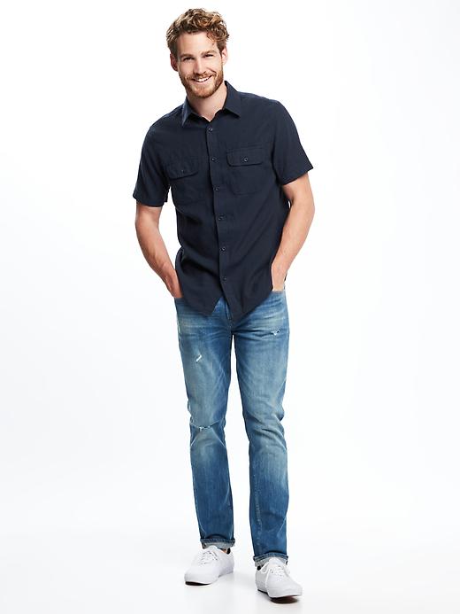 Image number 3 showing, Regular-Fit Linen-Blend Shirt For Men