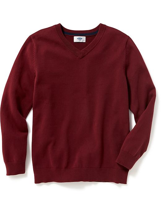 View large product image 1 of 2. Uniform V-Neck Sweater for Boys