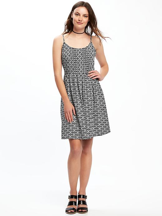 View large product image 1 of 2. Fit & Flare Pintuck Dress for Women