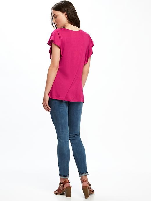 Image number 2 showing, Relaxed Ruffle-Sleeve Top for Women
