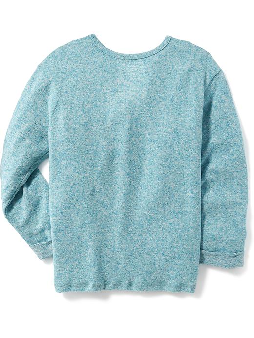 View large product image 2 of 3. Brushed-Knit Tie-Front Sweater for Girls