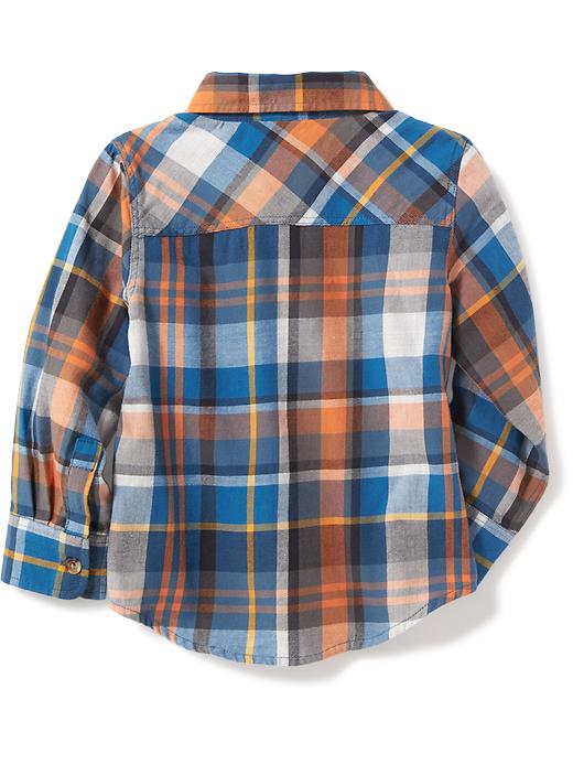 View large product image 2 of 4. Plaid Pocket Shirt for Toddler Boys