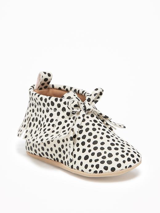 View large product image 1 of 4. Polka-Dot Fringe Booties for Baby