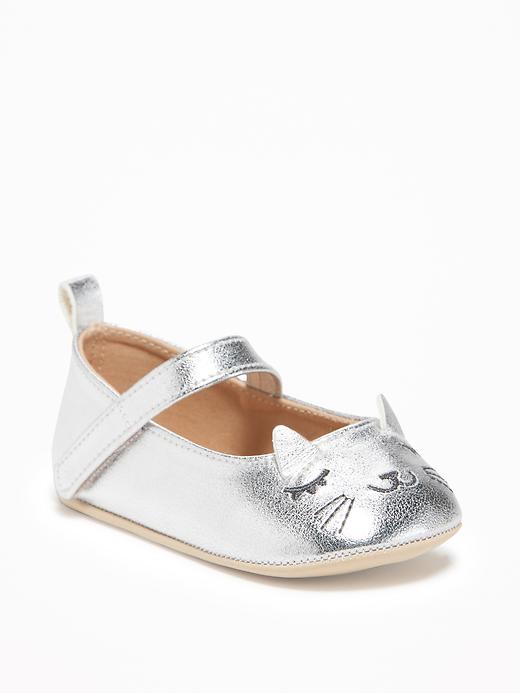 View large product image 1 of 4. Metallic Critter Ballet Flats for Baby