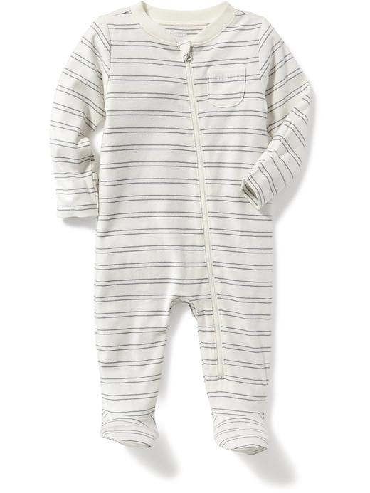 View large product image 1 of 1. Footed Zip-Front One-Piece for Baby