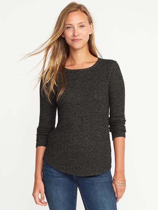 View large product image 1 of 1. Plush Rib-Knit Pullover for Women