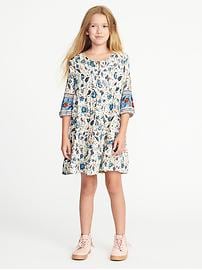 View large product image 3 of 3. Floral Tie-Front Tiered Dress for Girls