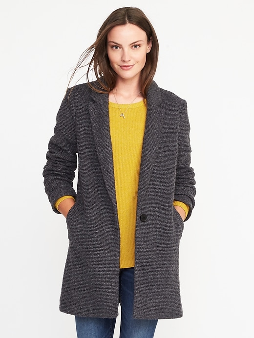 TexturedBouclé Everyday Coat for Women Old Navy