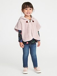 View large product image 3 of 4. Cozy Hooded Poncho for Toddler Girls
