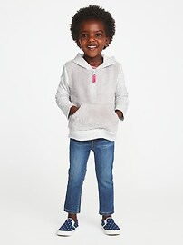 View large product image 3 of 4. 1/4-Zip Sherpa-Fleece Hoodie for Toddler Girls
