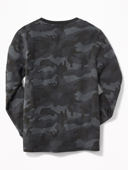 View large product image 2 of 3. Camo-Print Thermal Tee For Boys