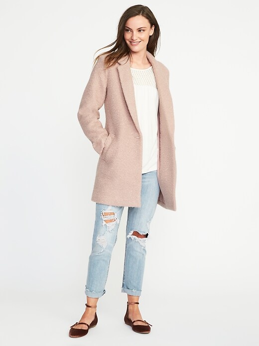 Image number 3 showing, Textured-Bouclé Everyday Coat for Women