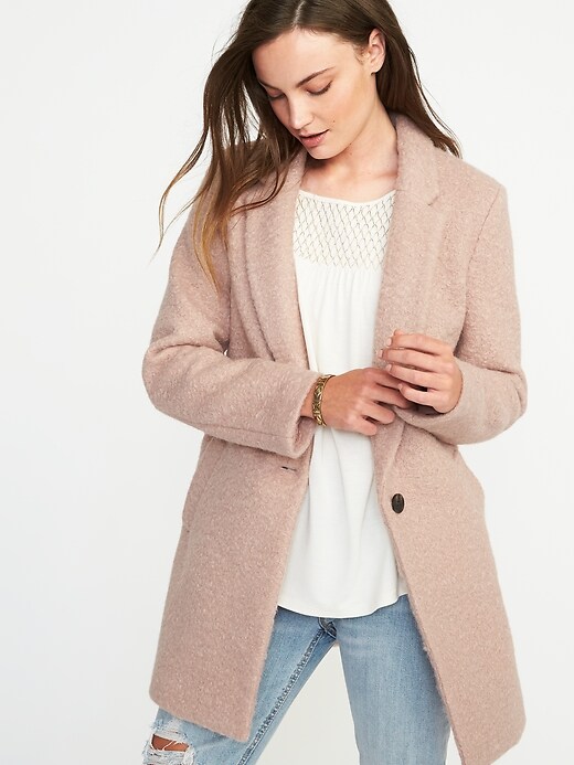 Image number 4 showing, Textured-Bouclé Everyday Coat for Women