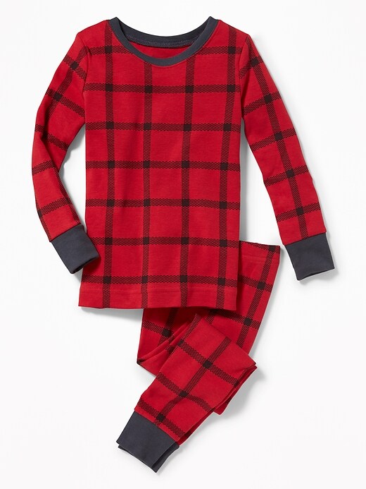 View large product image 1 of 1. 2-Piece Plaid Sleep Set For Toddler & Baby
