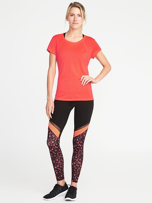 Image number 3 showing, Semi-Fitted Mesh Running Tee for Women