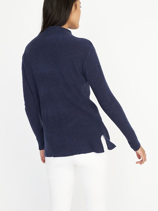 Image number 2 showing, Mock-Neck Bouclé Sweater for Women