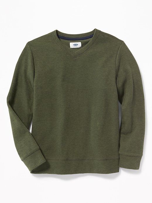 View large product image 1 of 3. French-Rib V-Neck Sweater for Boys