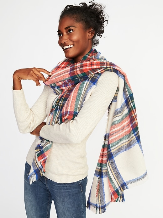 View large product image 1 of 2. Flannel Blanket Scarf for Women