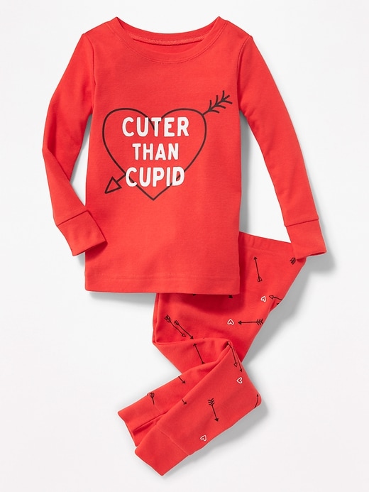 View large product image 1 of 1. 2-Piece "Cuter Than Cupid" Graphic Sleep Set for Toddler & Baby