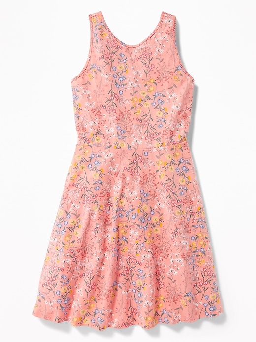 View large product image 1 of 1. Patterned Fit & Flare Jersey Sundress for Girls