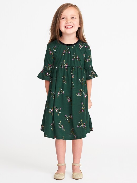 View large product image 1 of 1. Printed Cinched-Waist Midi for Toddler Girls