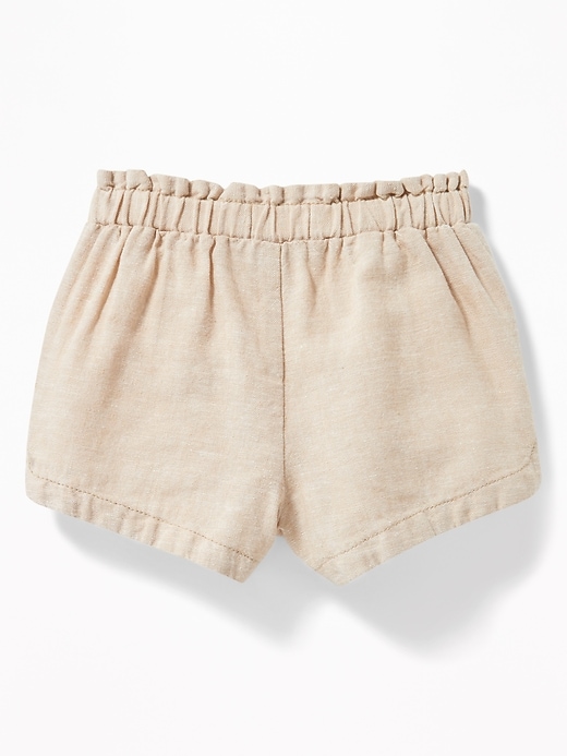 View large product image 2 of 2. Linen-Blend Elasticized-Waist Shorts for Toddler Girls