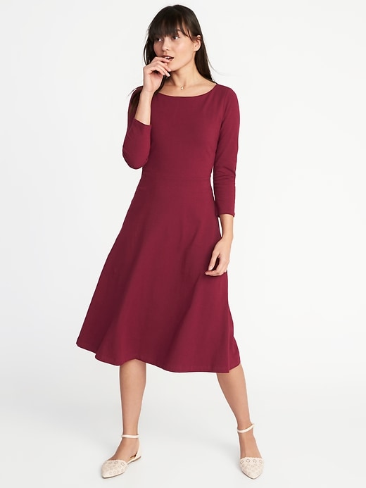 View large product image 1 of 1. Fit & Flare Midi Dress for Women