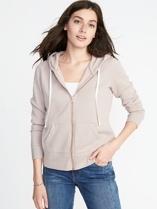 Image number 1 showing, Relaxed Zip-Front Hoodie for Women