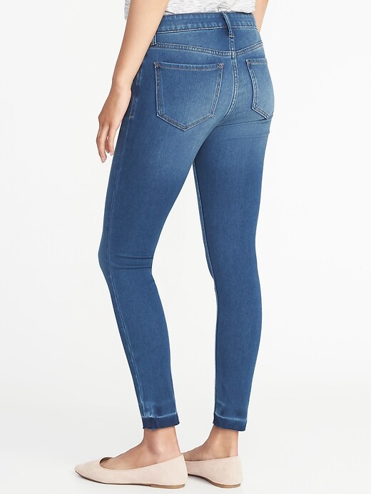 View large product image 2 of 3. Mid-Rise Rockstar 24/7 Released-Hem Super Skinny Jeans for Women