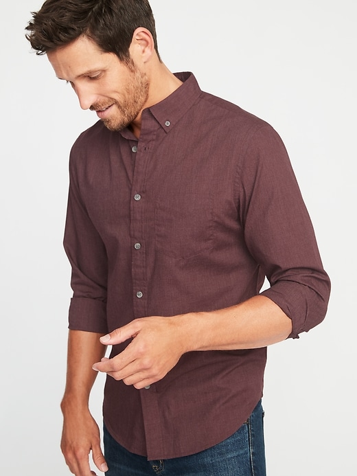 Image number 4 showing, Slim-Fit Poplin Shirt For Men