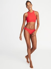 Textured Stripe Bikini Bottoms For Women Old Navy