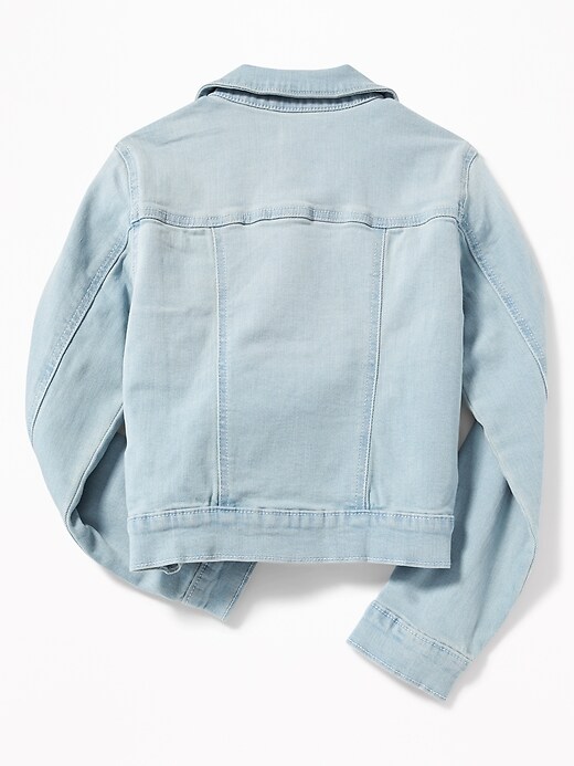View large product image 2 of 3. Light-Wash Jean Jacket For Girls