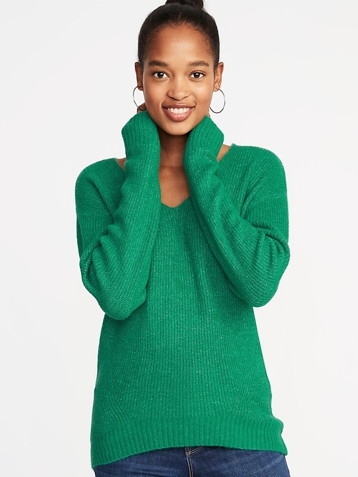 Image number 1 showing, Cozy V-Neck Sweater for Women