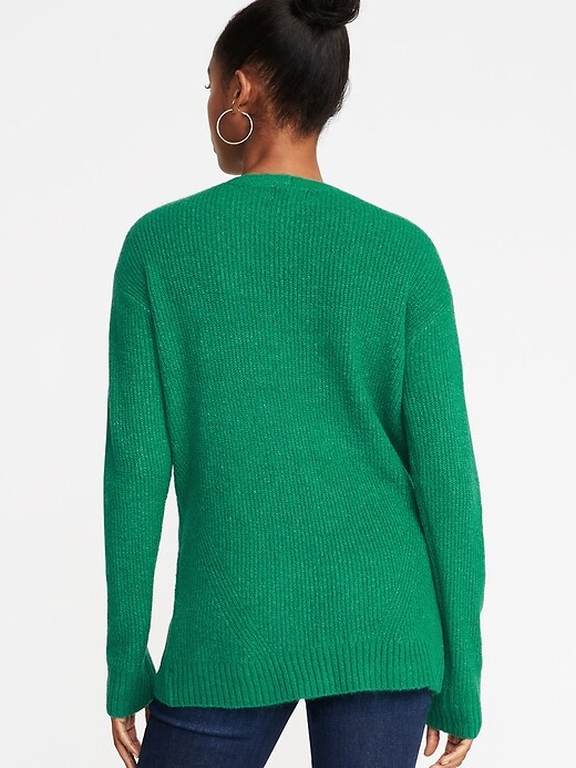 Image number 2 showing, Cozy V-Neck Sweater for Women