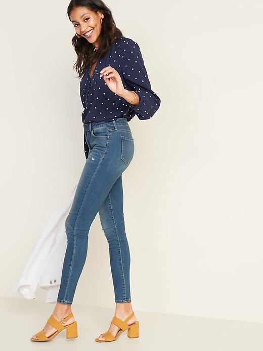 Image number 3 showing, Mid-Rise Distressed Rockstar Super Skinny Jeans for Women