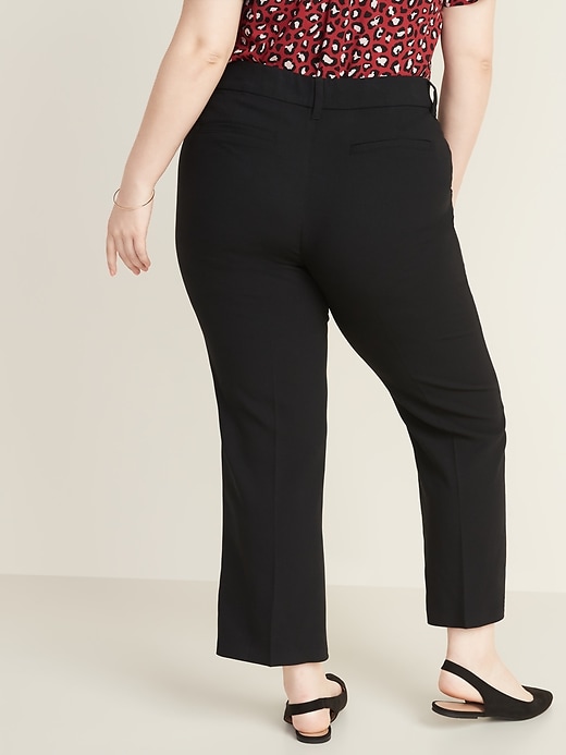 Image number 2 showing, Mid-Rise Secret-Smooth Pockets + Waistband Plus-Size Slim-Flare Pants